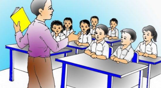 ILUSTRASI kegiatan belajar mengajar dalam ruangan kelas