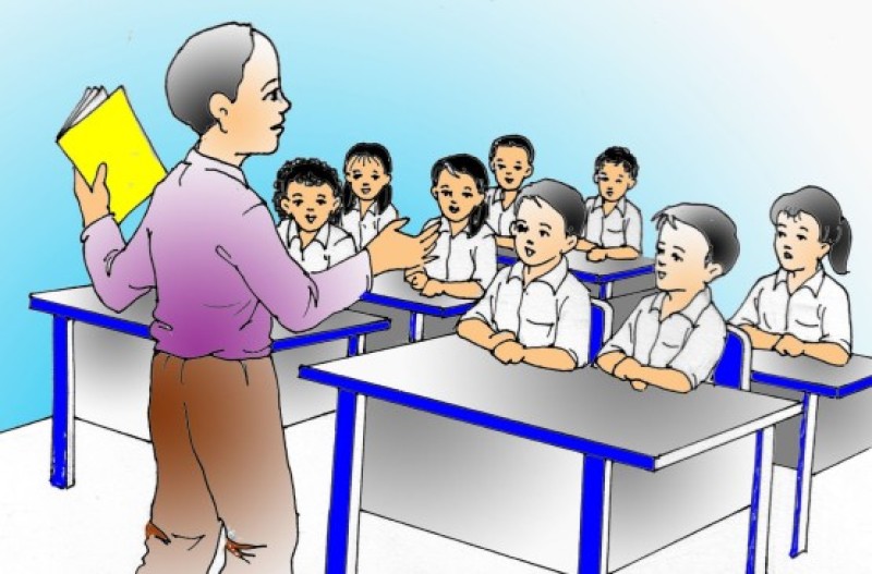 ILUSTRASI kegiatan belajar mengajar dalam ruangan kelas