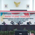 SUASANA pleno penetapan Bupati dan Wakil Bupati Haltim yang dilakukan KPU Haltim Kamis (18/2/2021)