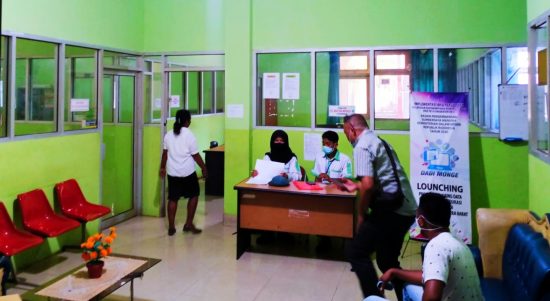 SUASANA jam kantor di Disnakertrans Kabupaten Halmahera Barat, Rabu (24/3/2021) terpantau sepi