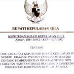 KEPUTUSAN Bupati Kepulauan Sula Fifian Adeningsi Mus, mengembalikan posisi Kadisdukcapil Bambang Fataruba