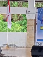 BUPATI Kepsul Fifian Adeningsi Mus saat membuka musda KNPI Kepsul ke-5 di gedung Cakalele, Desa Mangon Minggu (10/10/2021)