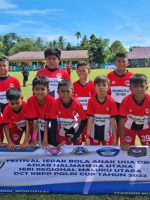 POSE bersama IM Ternate U-11, coach Chido dan anak asuhnya pada turnamen ASKAB Halut, Kamis (27/1/2022)