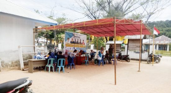 LOKASI vaksinasi vaksin jenis boster di Pulau Taliabu, Jumat (4/2/2022)