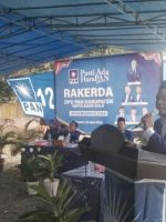 KETUA DPW PAN Malut Iskandar Idrus membuka rakerda PAN Kepsul, Selasa (28/6/2022)