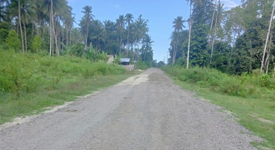 RUAS jalan yang menghubungkan Desa Capalulu-Kaporo yang belu. Selesai dikerjakan pihak CV. Nusantara Mandiri