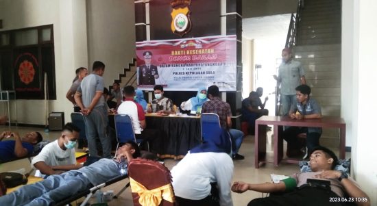 KEGIATAN donor darah yang dilakukan Polres Kepsul, Jumat (23/6/2023)