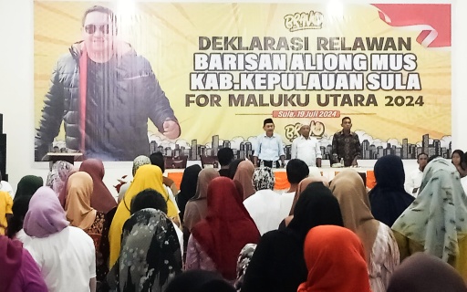 DEKLARASI relawan Bravo24 di Kepulauan Sula, Jumat (19/7/2024)