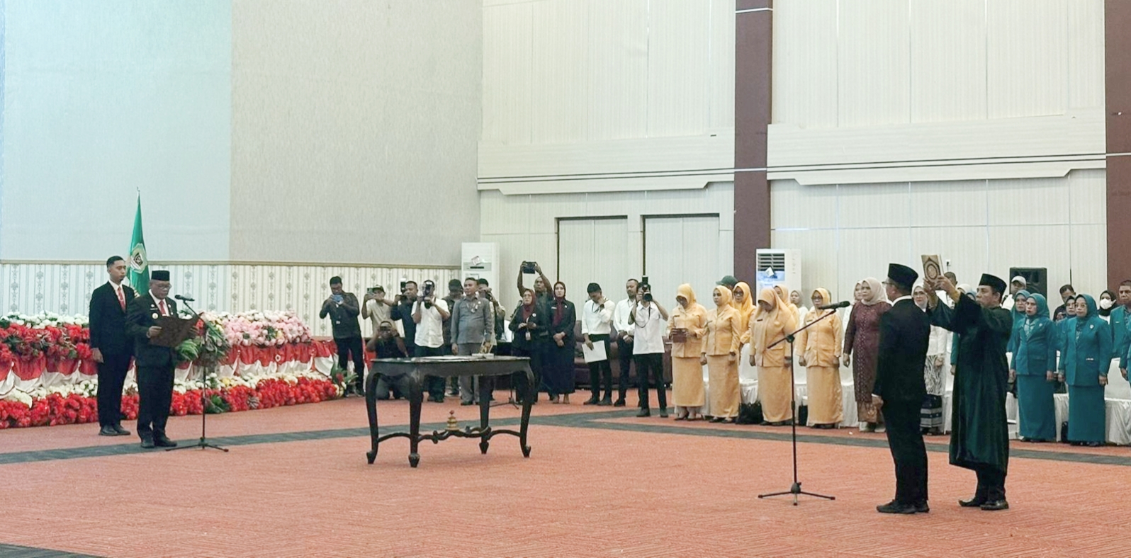 PROSES pelantikan Sekdaprov Malut, Abubakar Abdullah, Rabu 7/8/2024) di Aula lantai II Kantor gubernur Malut, di Sofifi