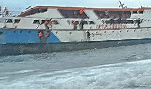 KM. Intim Teratai Saat Mengalami Karam di Perairan Pulau Makian, Selasa (17/2/2026) pagi