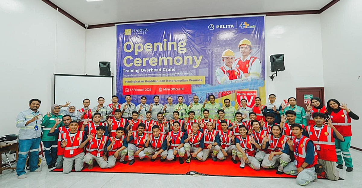PEMBUKAAN program vokasi PELITA dihadiri perwakilan manajemen dari seluruh unit bisnis Harita Nickel di site Pulau Obi.
