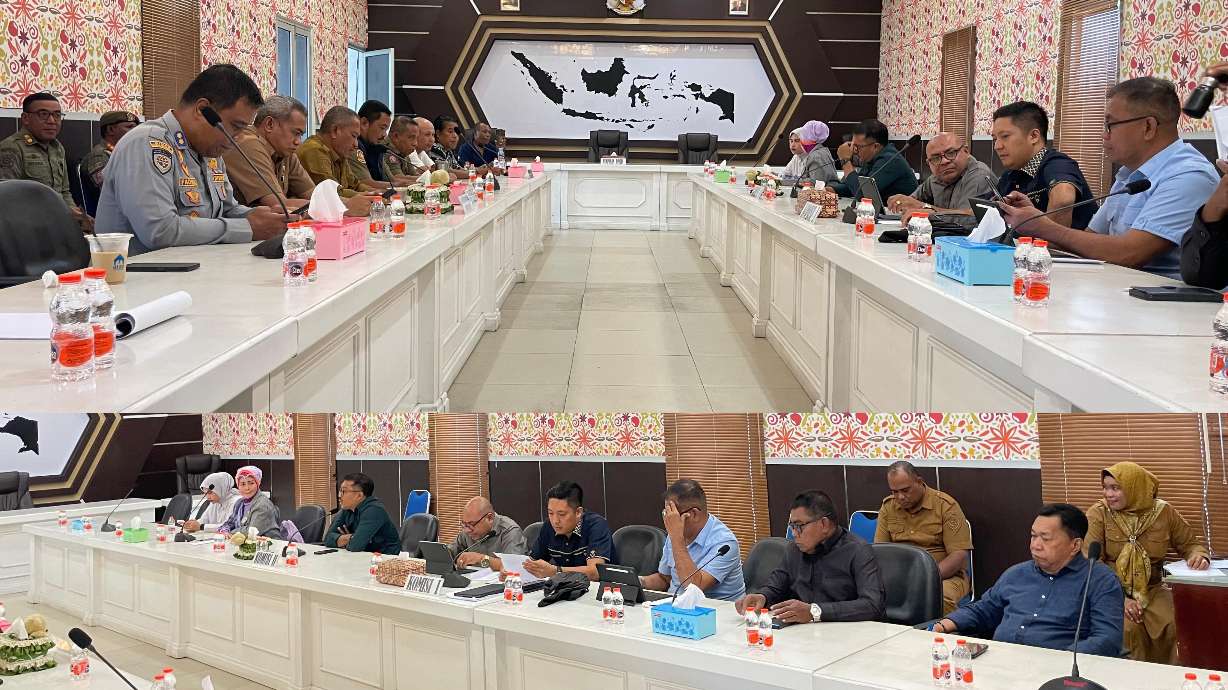 SUASANA rapat dengar pendapat (RDP) bersama Satpol PP, Dishub, Disperindag dan ISSAP Kota Ternate, di ruang rapat DPRD Kota Ternate, Senin (9/2/2026)