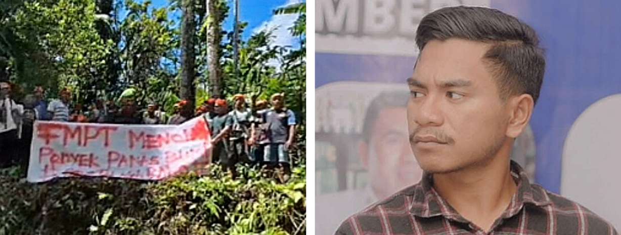 FORUM Masyarakat Peduli Talaga Rano (FMPT) menggelar aksi penolakan terhadap PT Ormat Geotherma, lKetua Pemuda Adat Sahu, Grek Bessy, S.H.