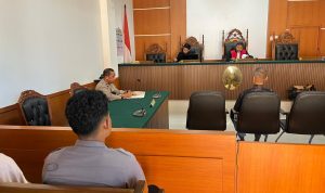 KEGIATAN sidang di pengadilan negeri, Sanana Kabupaten Kepulauan Sula (Kepsul) pada Rabu (15/4/2026)