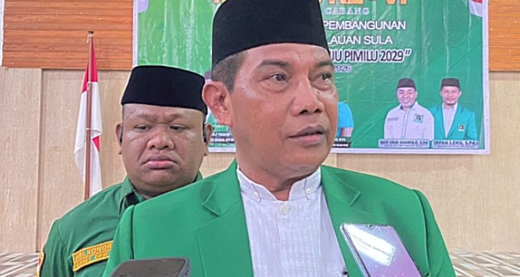 KETUA DPW PPP Provinsi Maluku Utara Irham Syahlan,. Di wawancara habartimur.com pada pembukaan Misca.PPP Kepsul di Hotel Beliga, Jumat (17/4/2026)