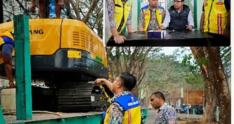 KEPALA BPJN Maluku Utara, Abdul Hamid Payapo mengawal penurunan alat berat di TPA Takome, Rabu (14/10/2026)