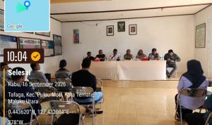 ANGGOTA DPRD Kota Ternate daerah pemilihan (dapil) II Ternate Selatan dan Pulau Moti saat melaksanakan reses di Kelurahan Tafaga, Kecamatan Pulau Moti Kota Ternate, pada Rabu (16/9/2026)