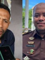 Praktisi Hukum Agus S. Tampilang (Kiri) Kasi Intel Andi Hamzah Kusumaatmaja