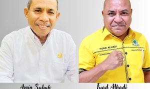 WAKIL ketua I DPRD Kota Ternate Amin Subuh (kiri), Anggota Komisi I DPRD Kota Ternate Fuad Alhadi
